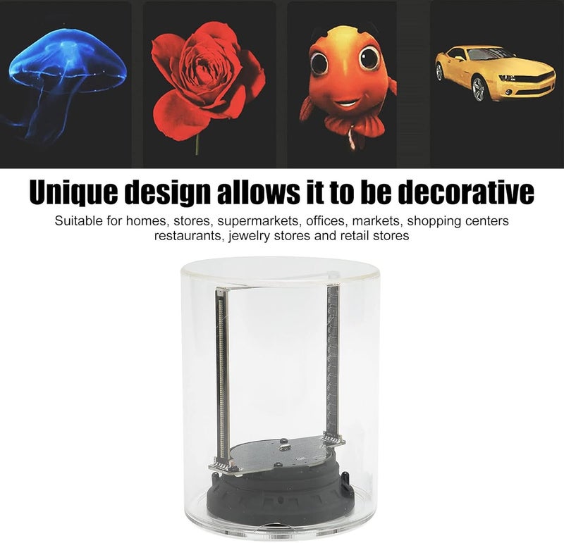 Heayzoki 3D Hologram Fan, Projector Hologram Advertising Fan with 3.9 Inch Clear Cover and 160 LED, Built in 32GB Memory Card, for Business Store Signs - Image 3